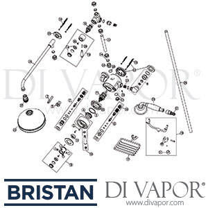 Bristan Trinity Thermostatic Surface Mounted Shower with Rigid Riser & Divertor Spare Parts - BR DV 316